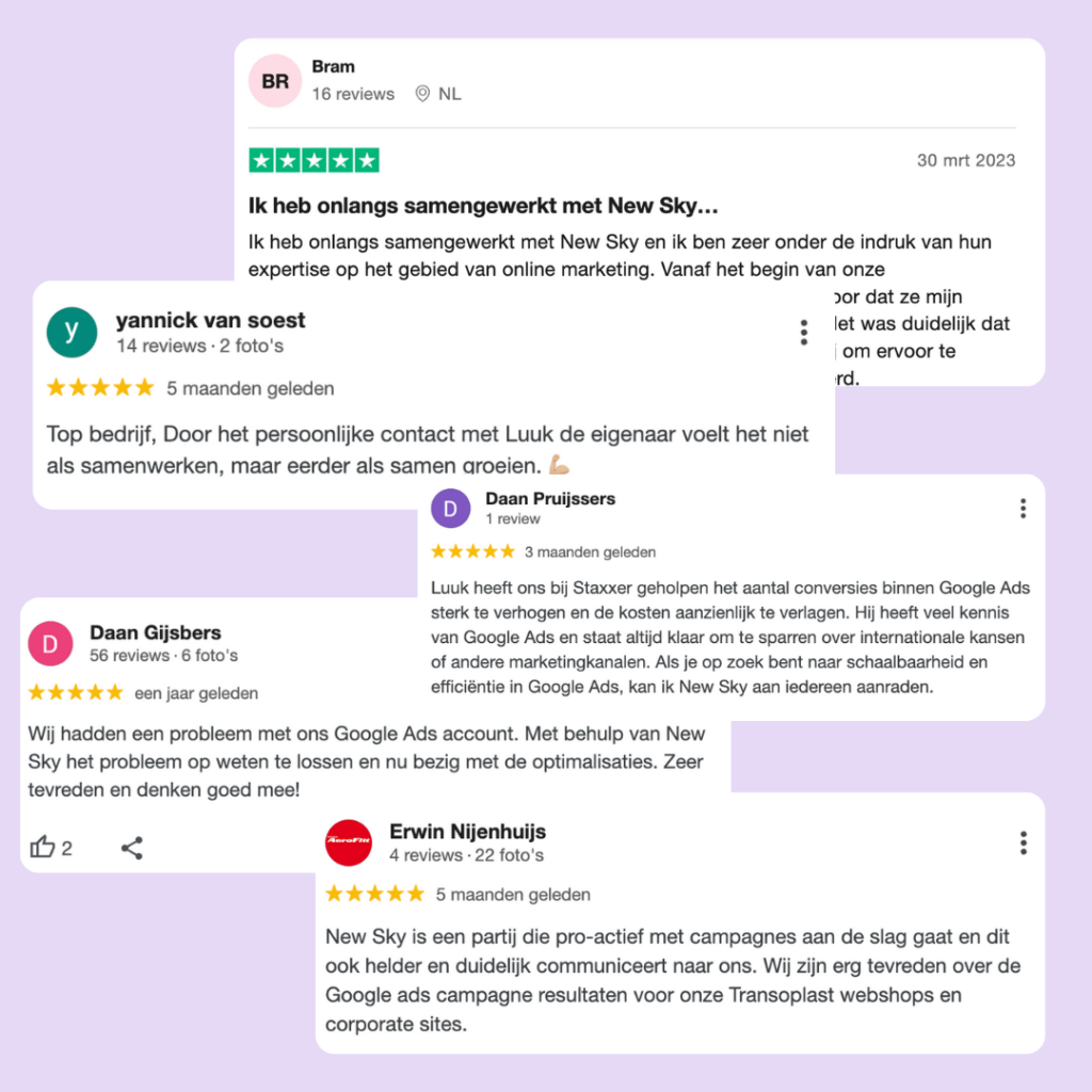 Google ads uitbesteden reviews